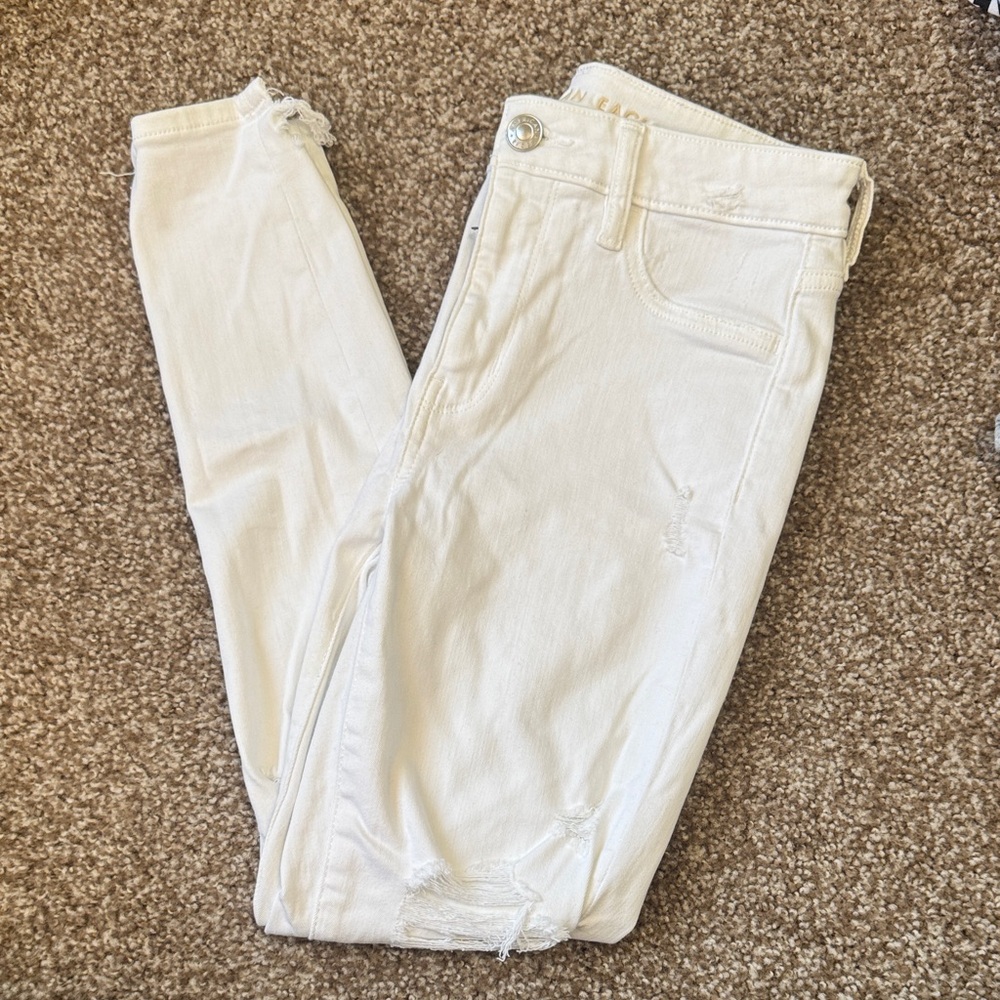 American Eagle Outfitters Women's Cream Skinny Jeans
